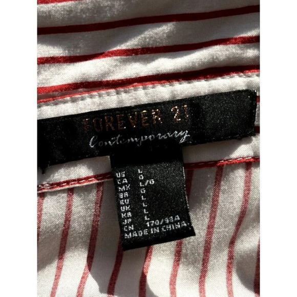 Forever 21 Printed Button Down Blouse L - Picture 4 of 4